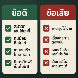 ข้อดี-ข้อเสียของการเล่นบาคาร่าออนไลน์